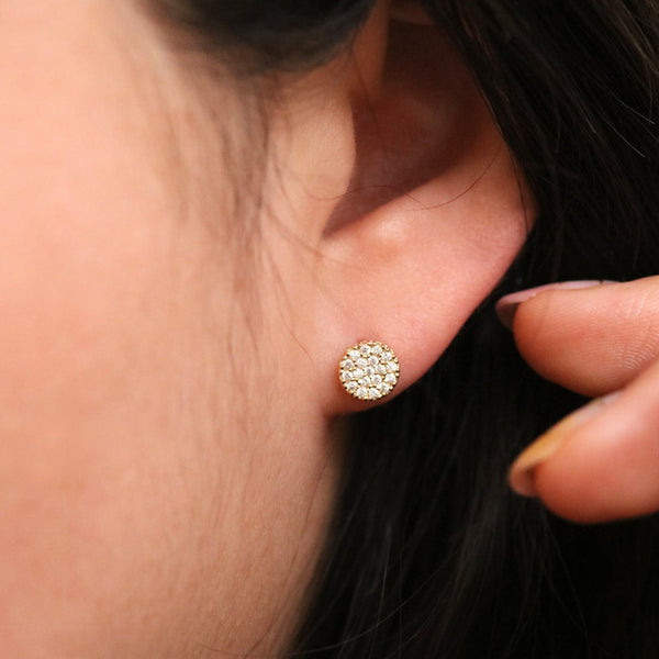 Cubic Circle Stud earrings