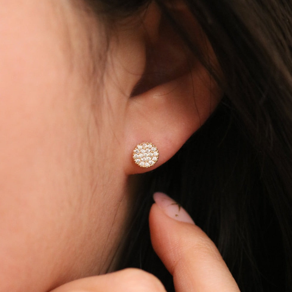 Cubic Circle Stud earrings