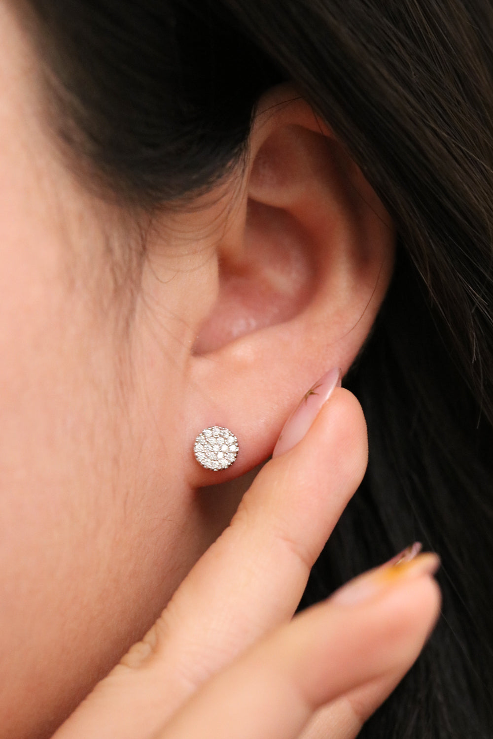 Cubic Circle Stud earrings