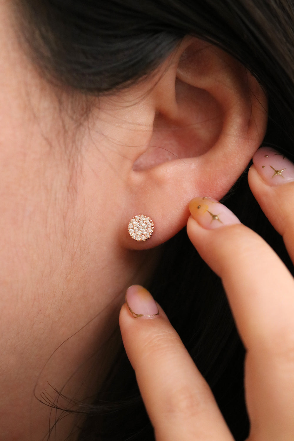 Cubic Circle Stud earrings