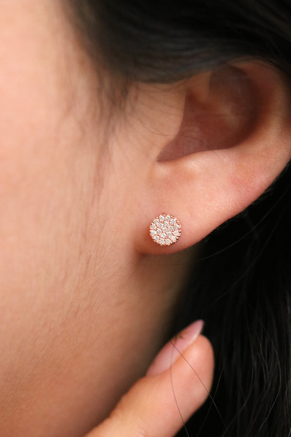 Cubic Circle Stud earrings