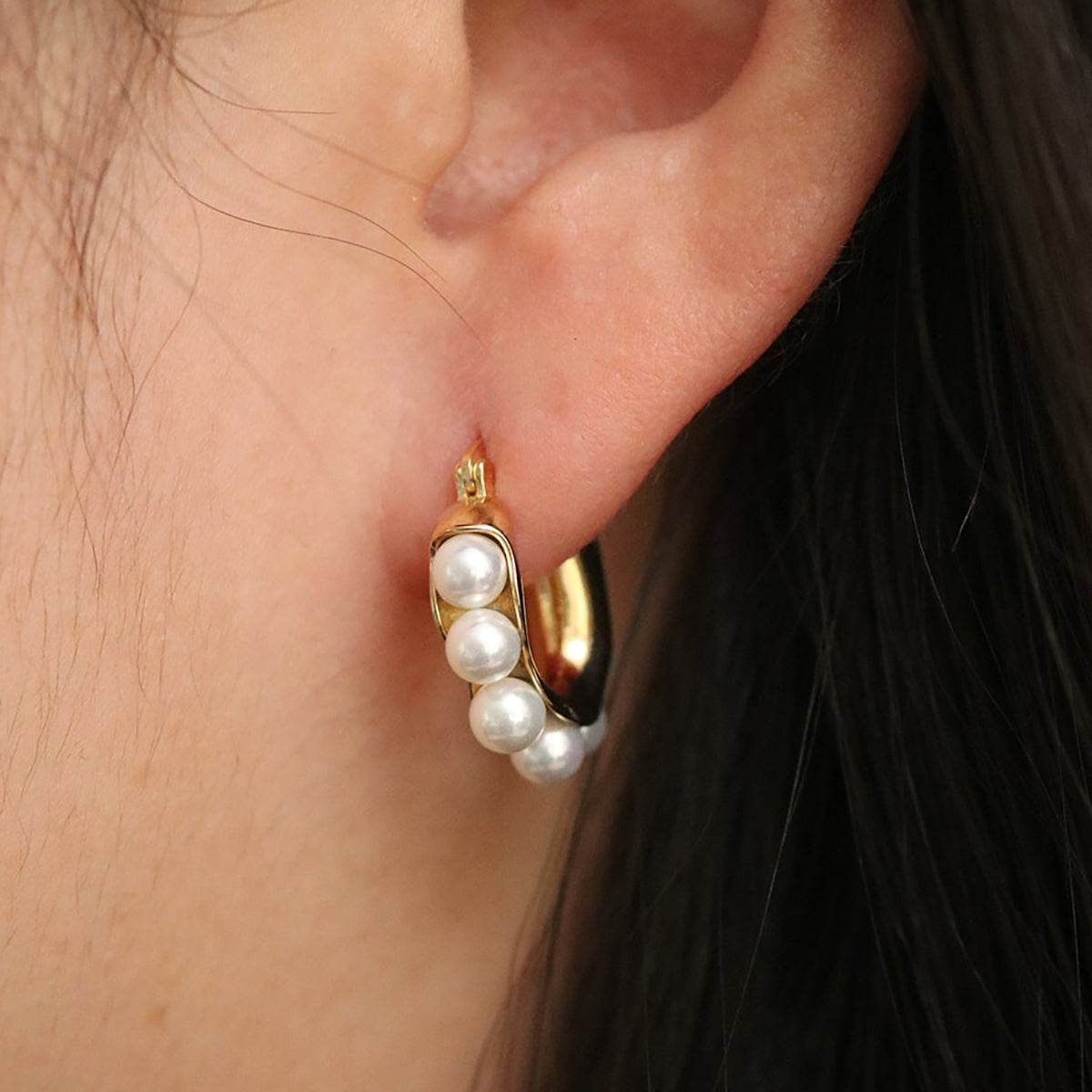 Chunky Beans Pearl Earrings