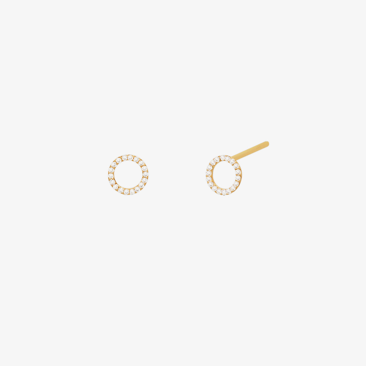 White topaz circle studs