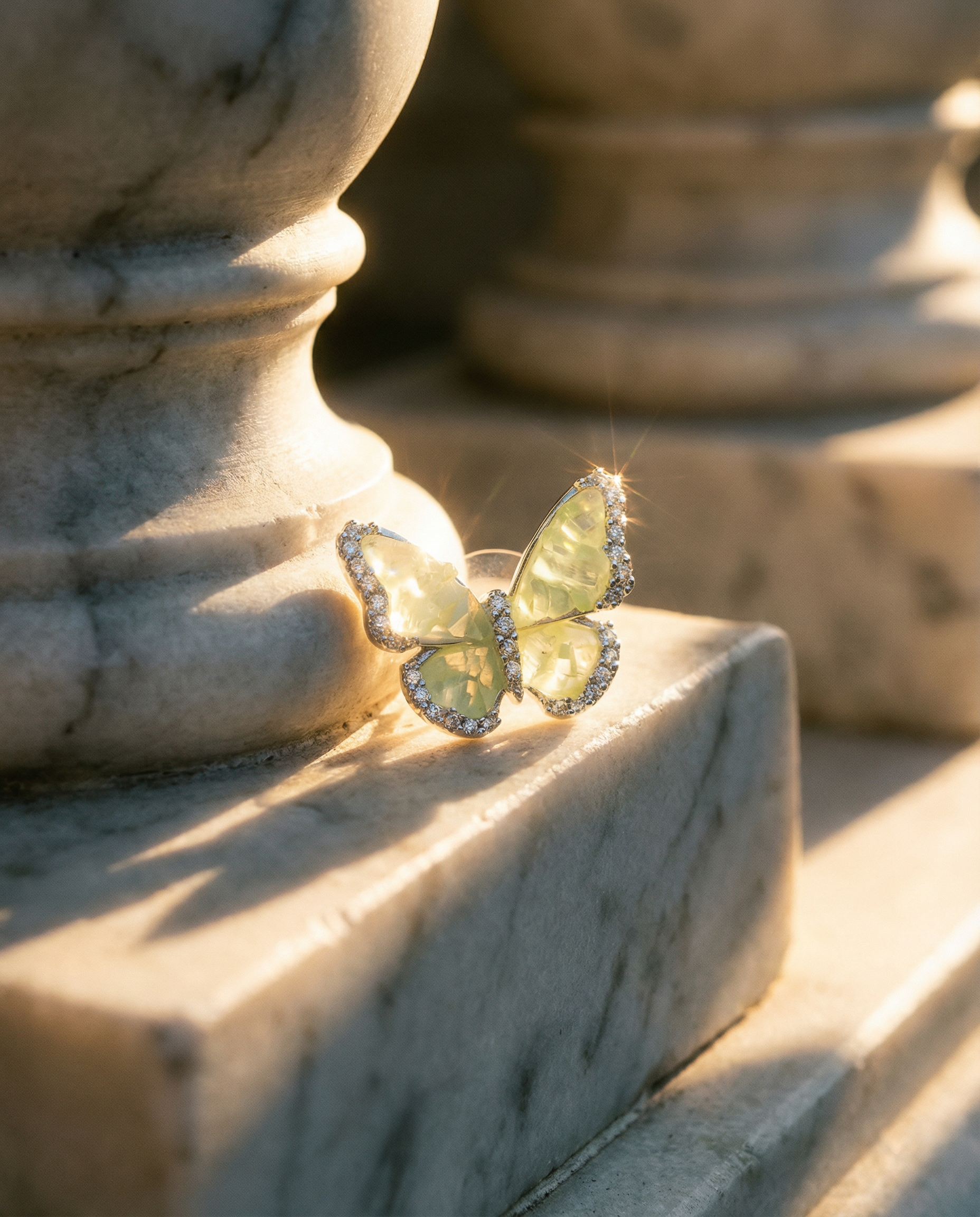 Champagne Glow Butterfly Earrings