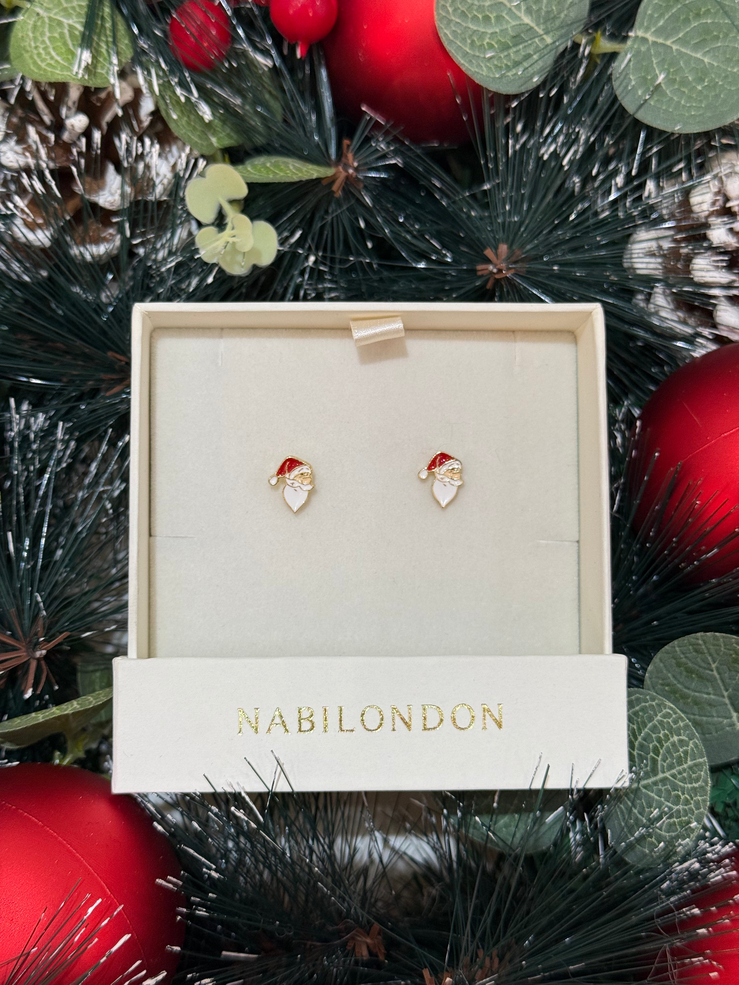 Christmas side santa claus earrings