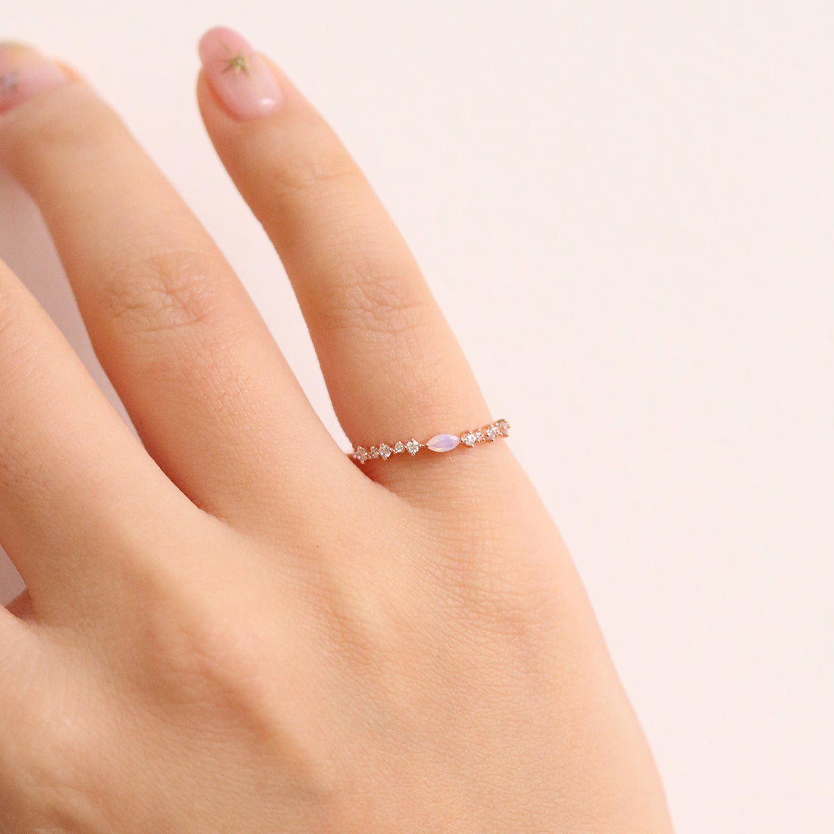 Pink Moonstone Ring