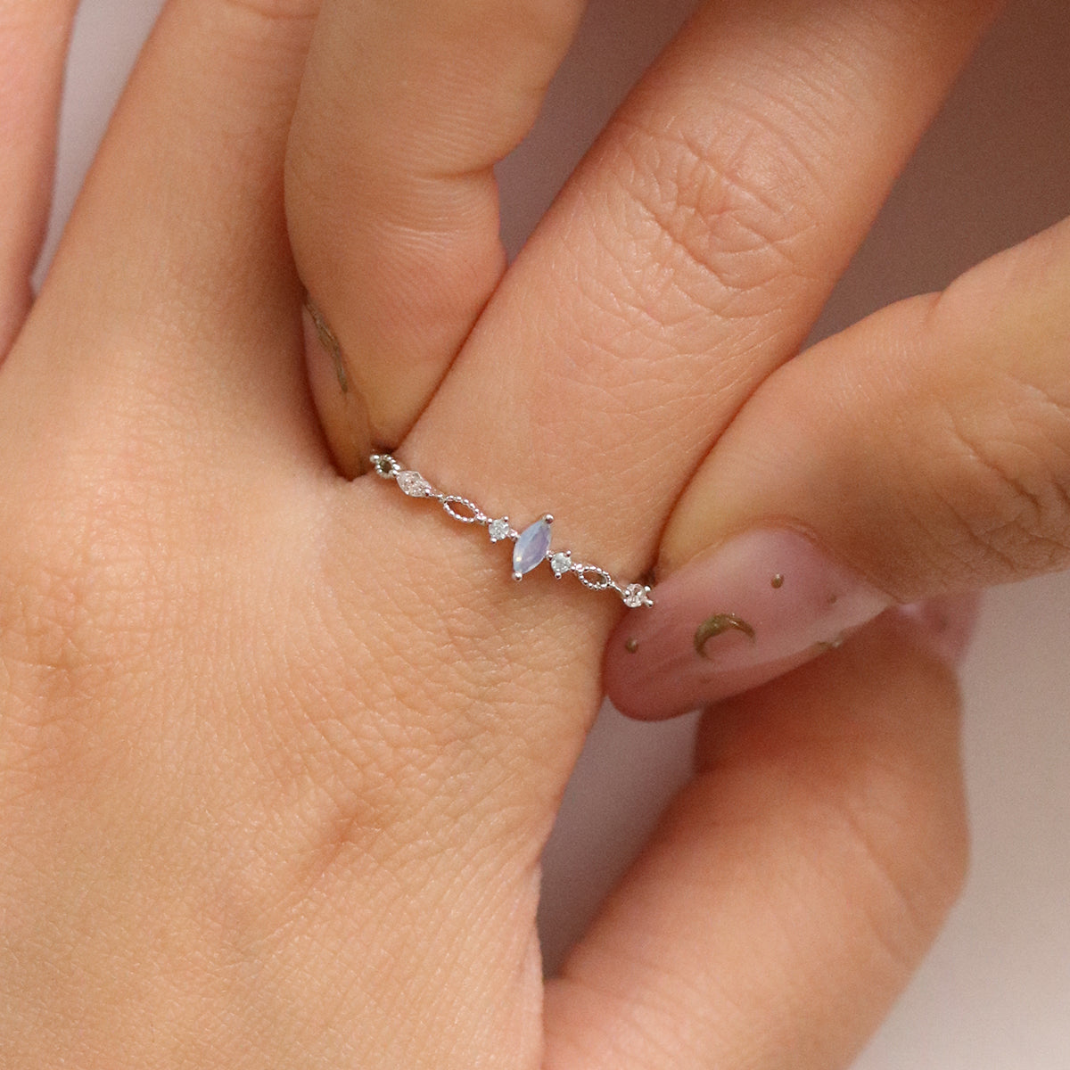 Moonstone Cubic Relay Ring