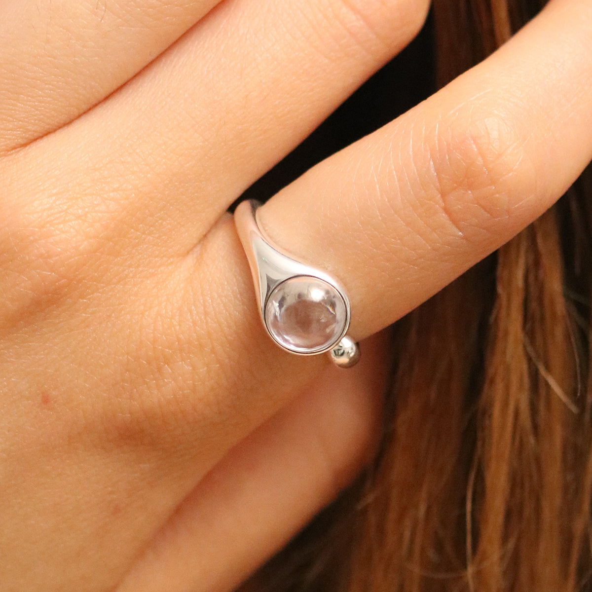 Clear Moonstone Ring