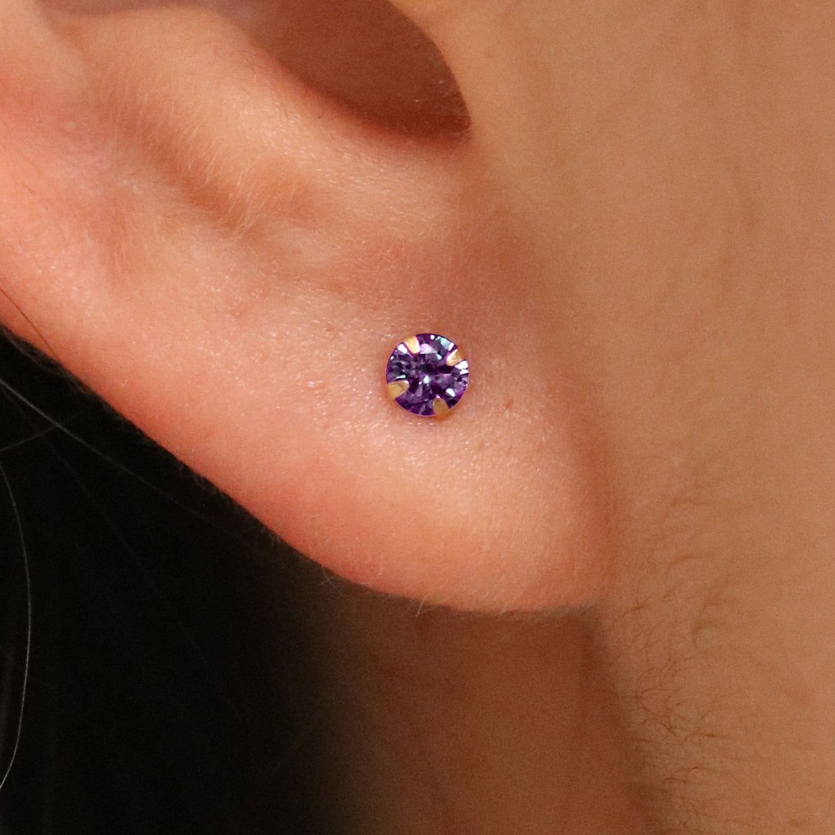 Amethyst 3mm studs