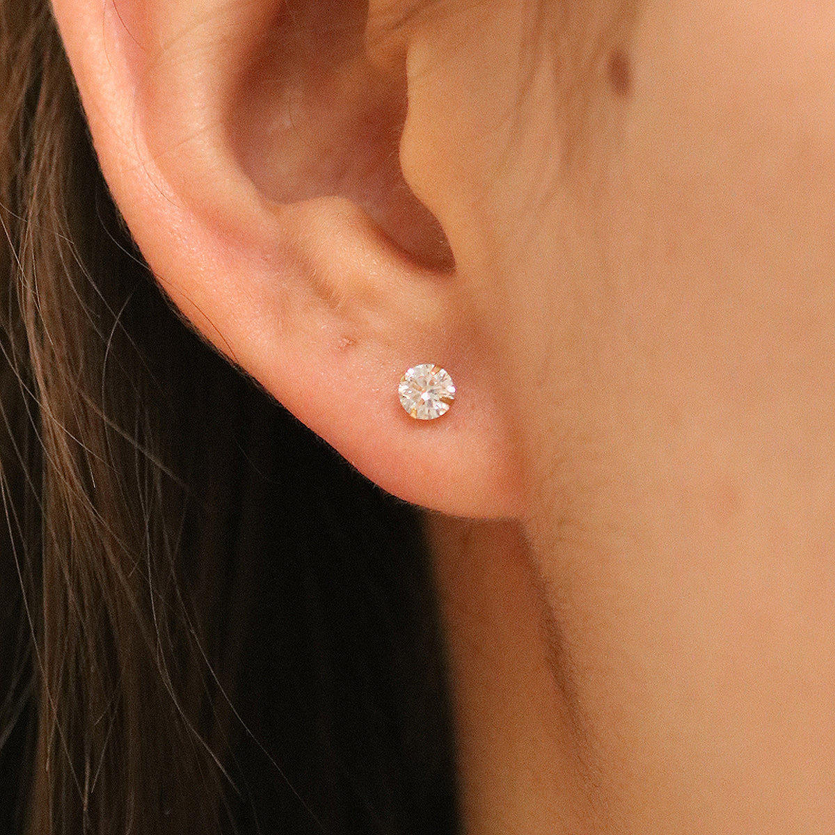 Four prong White Topaz studs