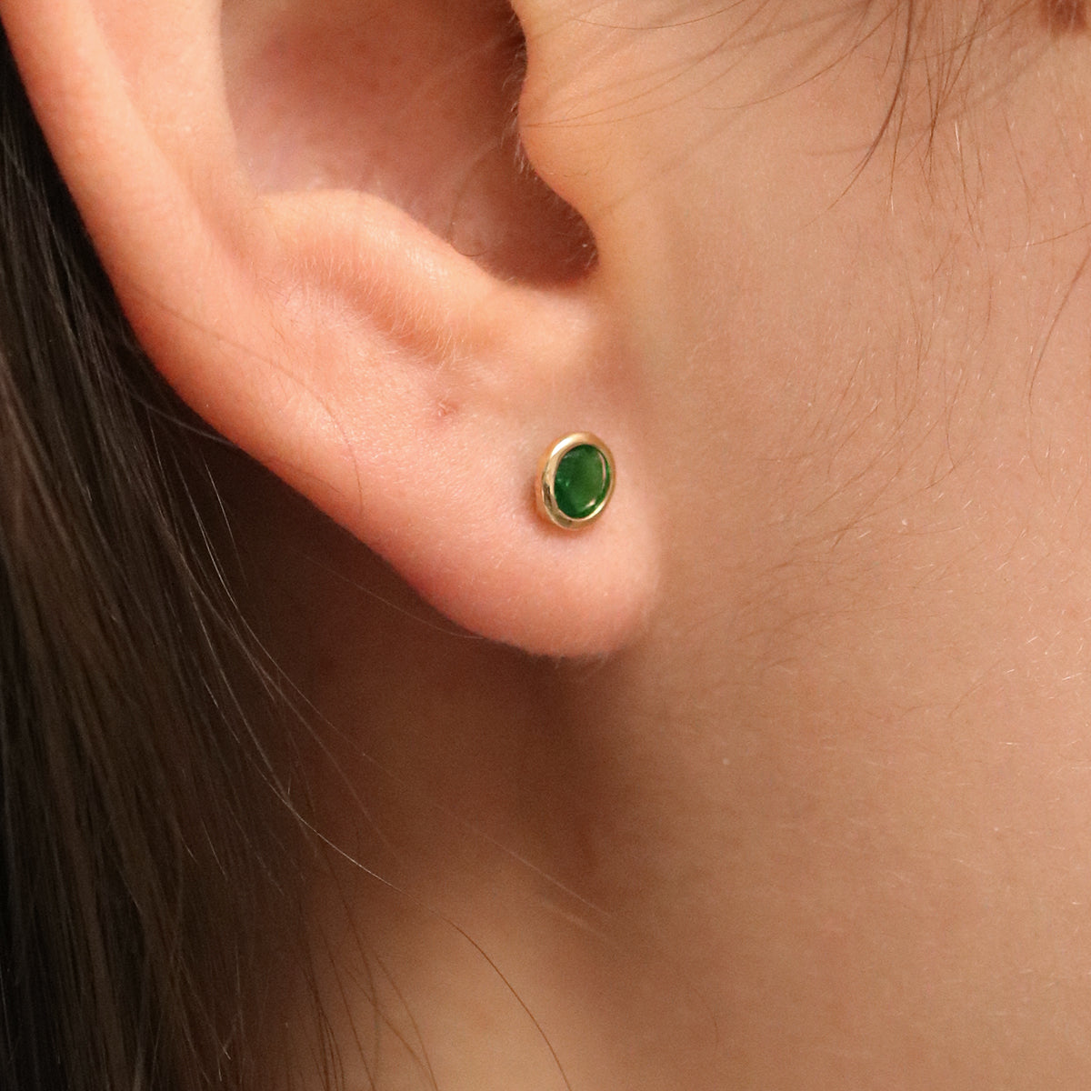 Green onyx studs