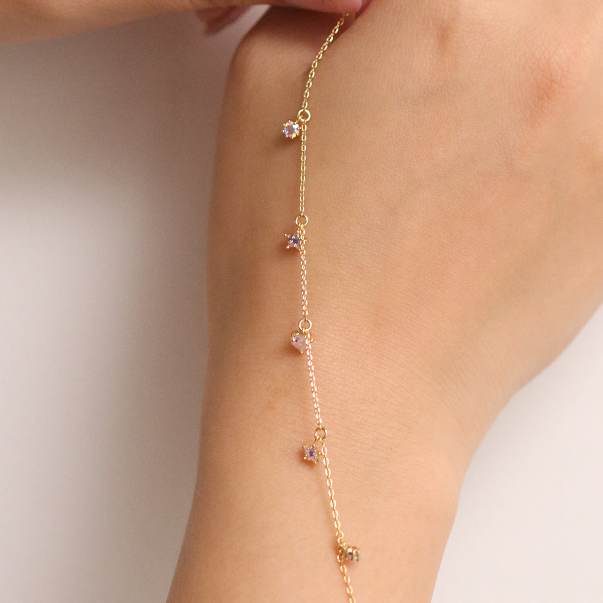 Smoked topaz heart star bracelet