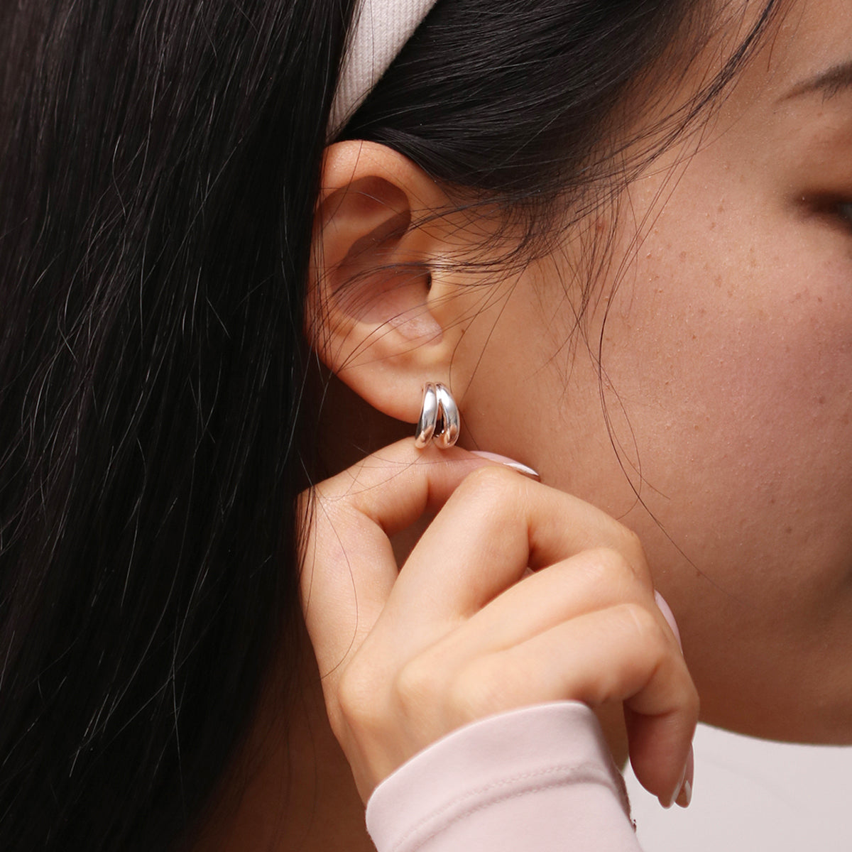 Bold Double Semi-Hoop Earrings