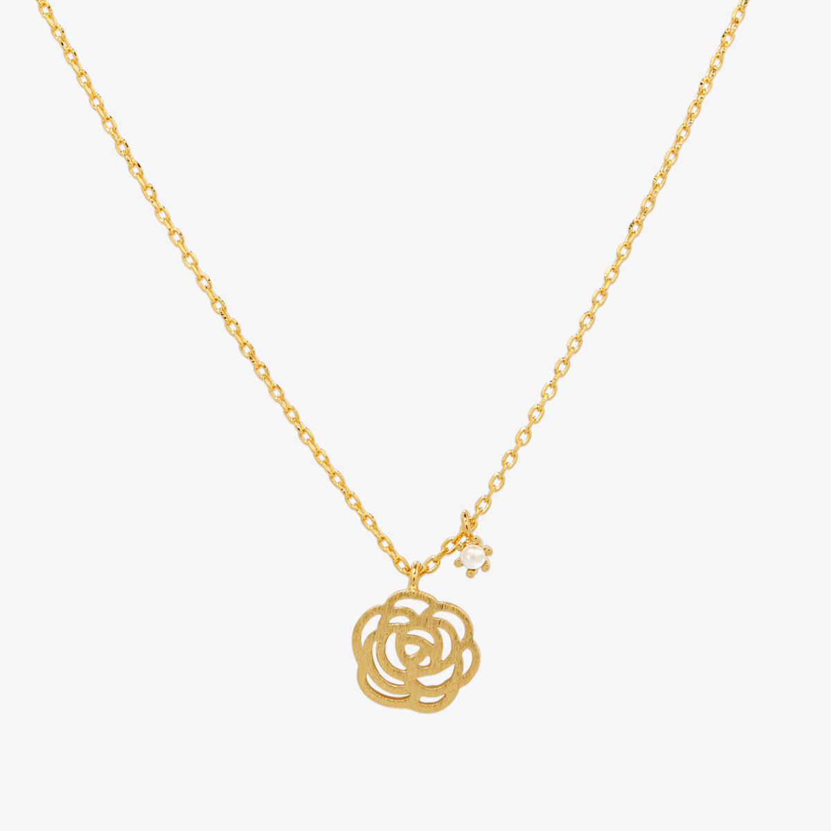 Line rose with pearl necklace