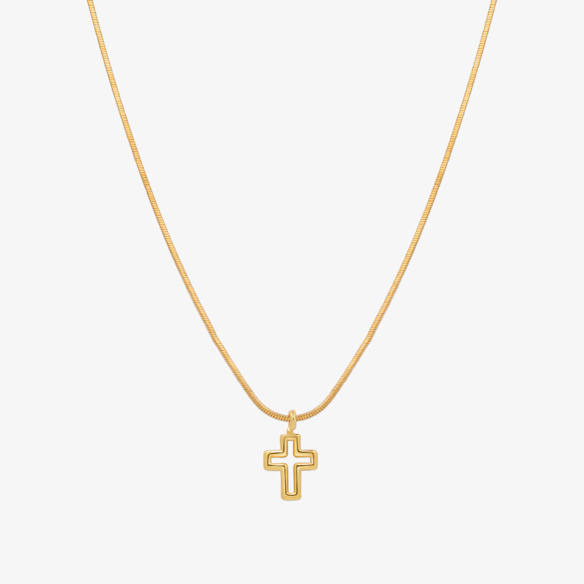 Line cross pendant necklace