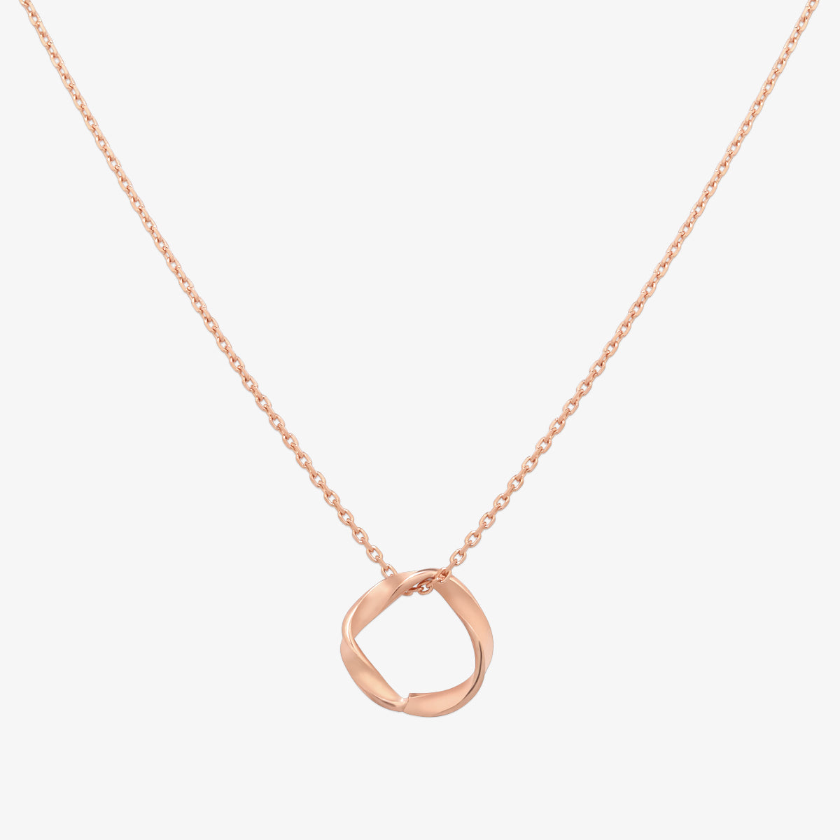 Twisted circle pendant necklace