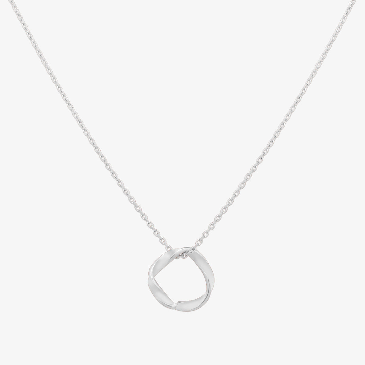 Twisted circle pendant necklace