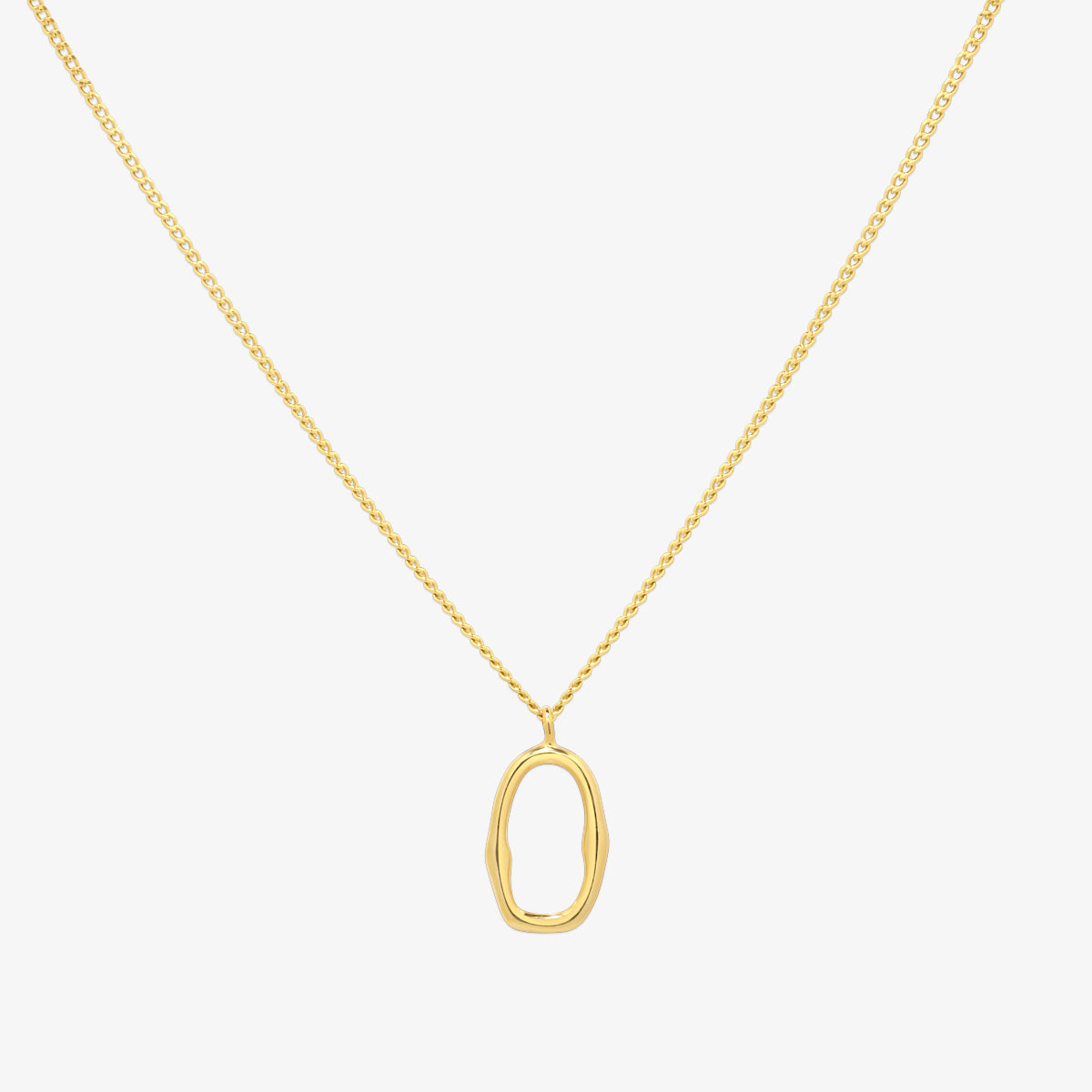 Line oval pendant necklace