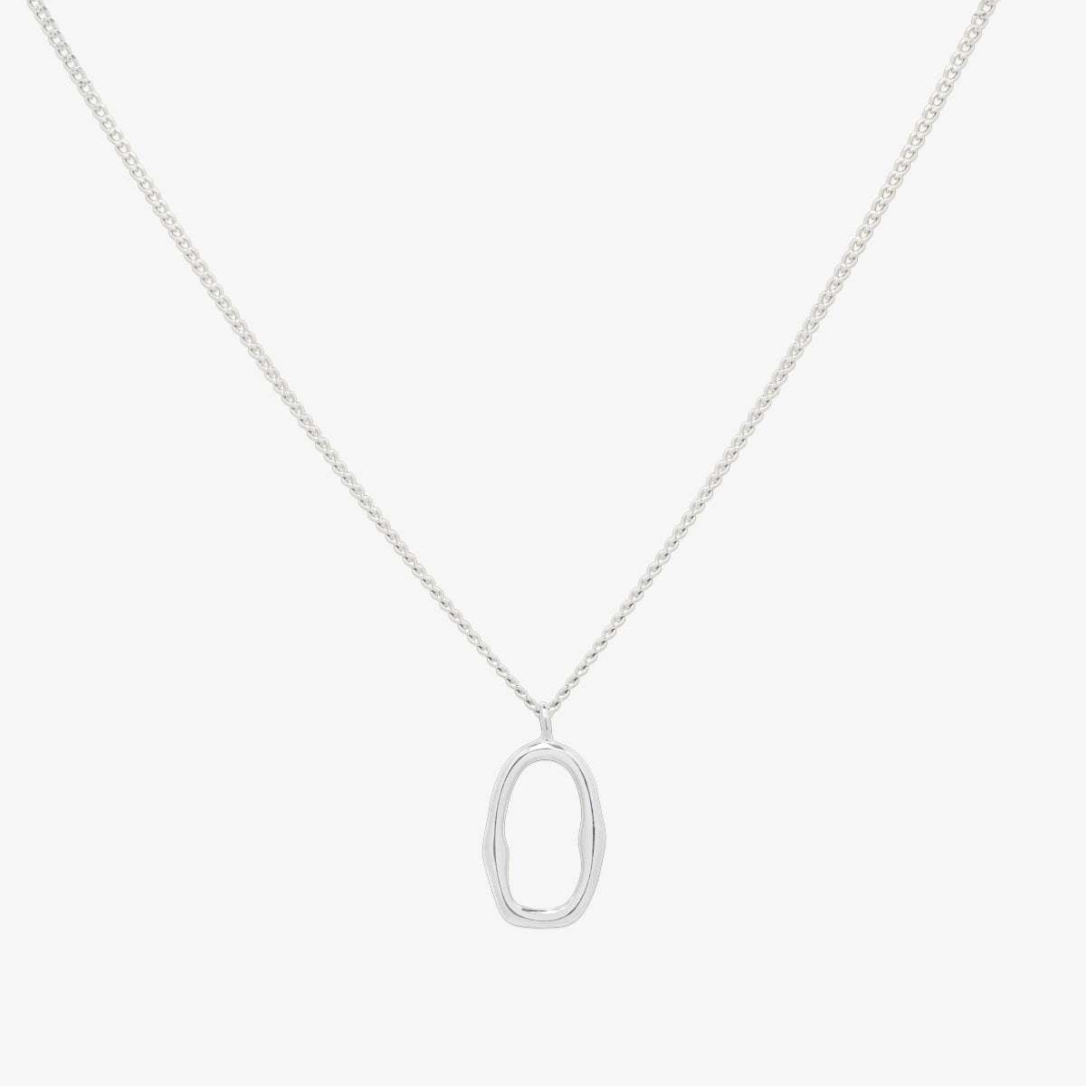 Line oval pendant necklace