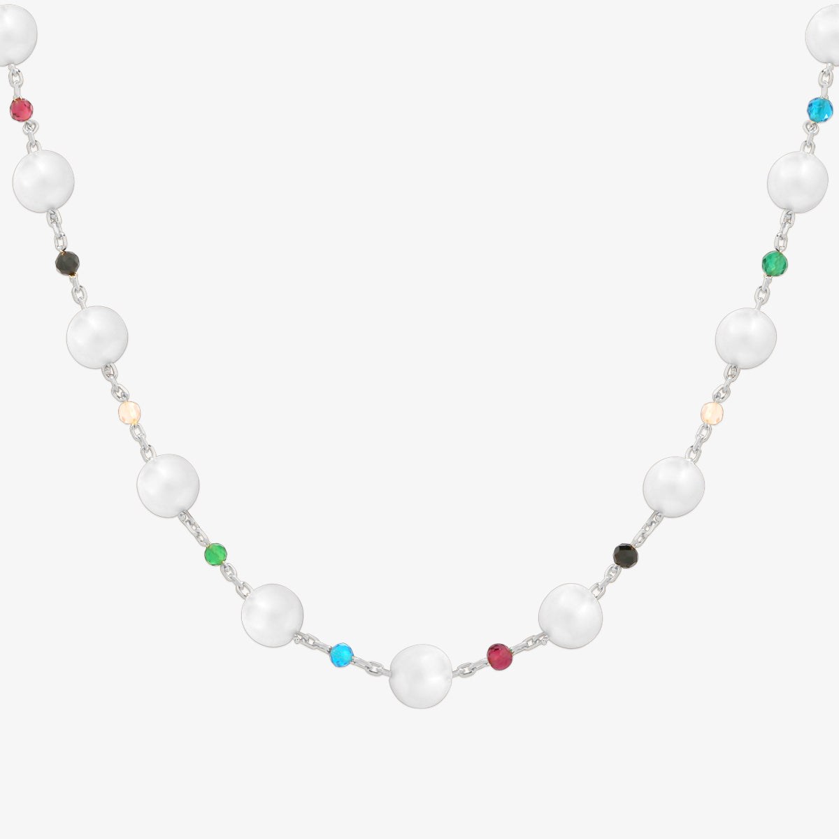 Rainbow pearl beads necklace