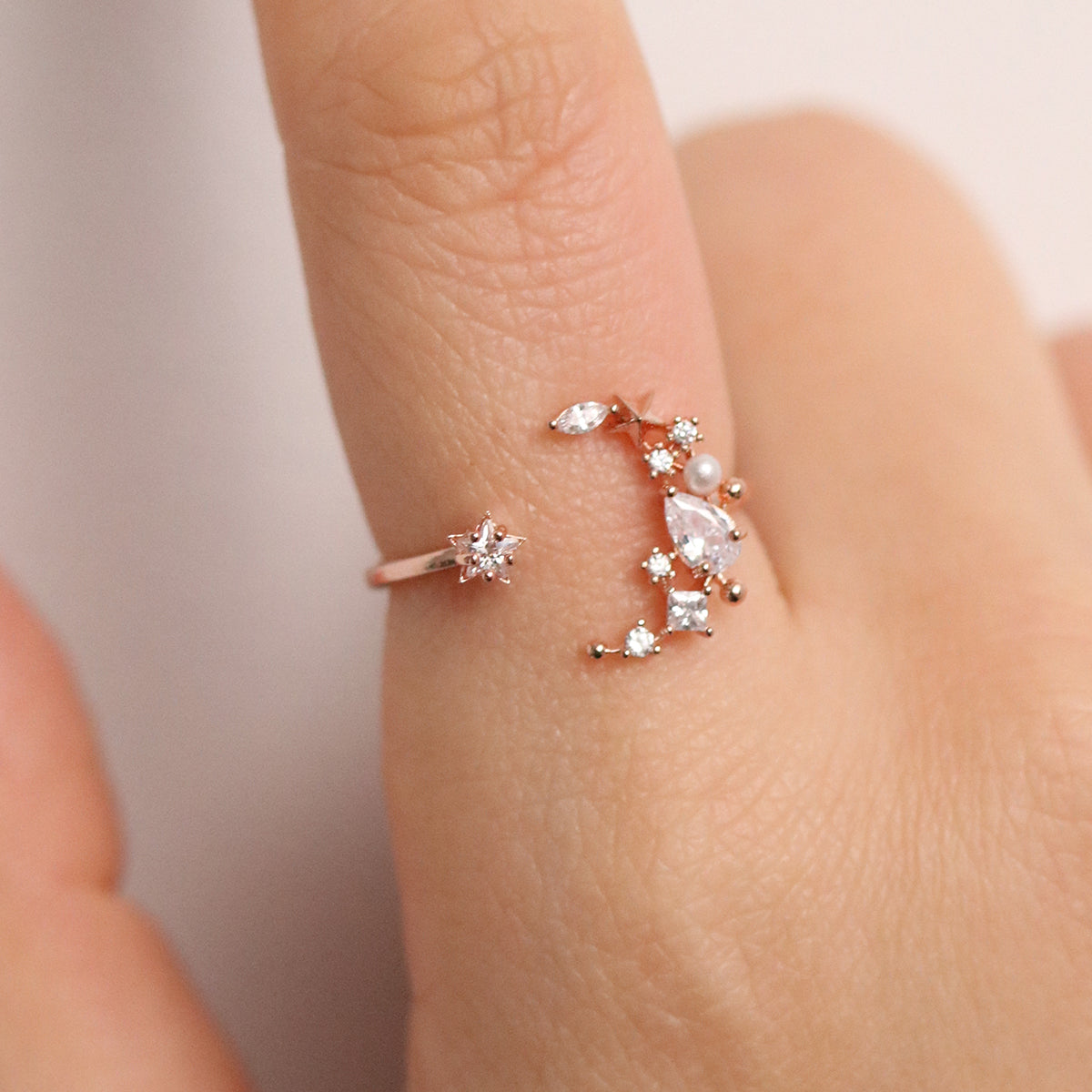 Moon star ring