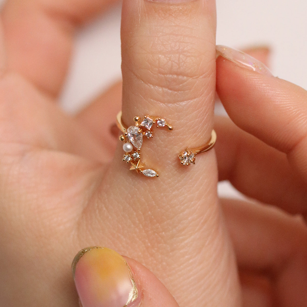 Moon star ring