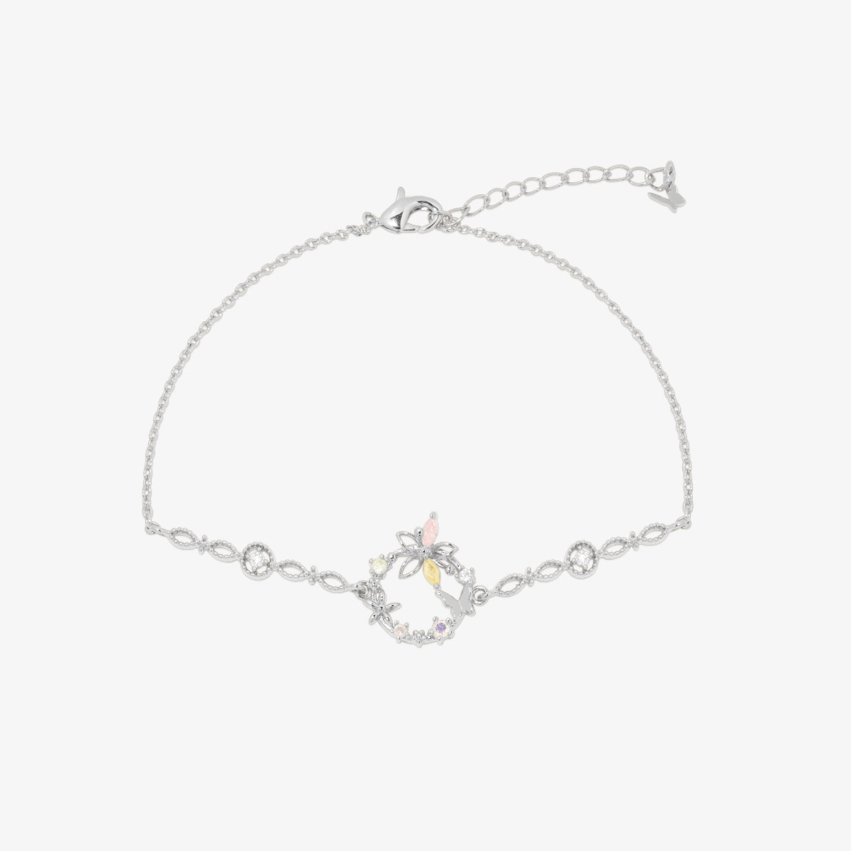 Butterfly flower cubic bracelet