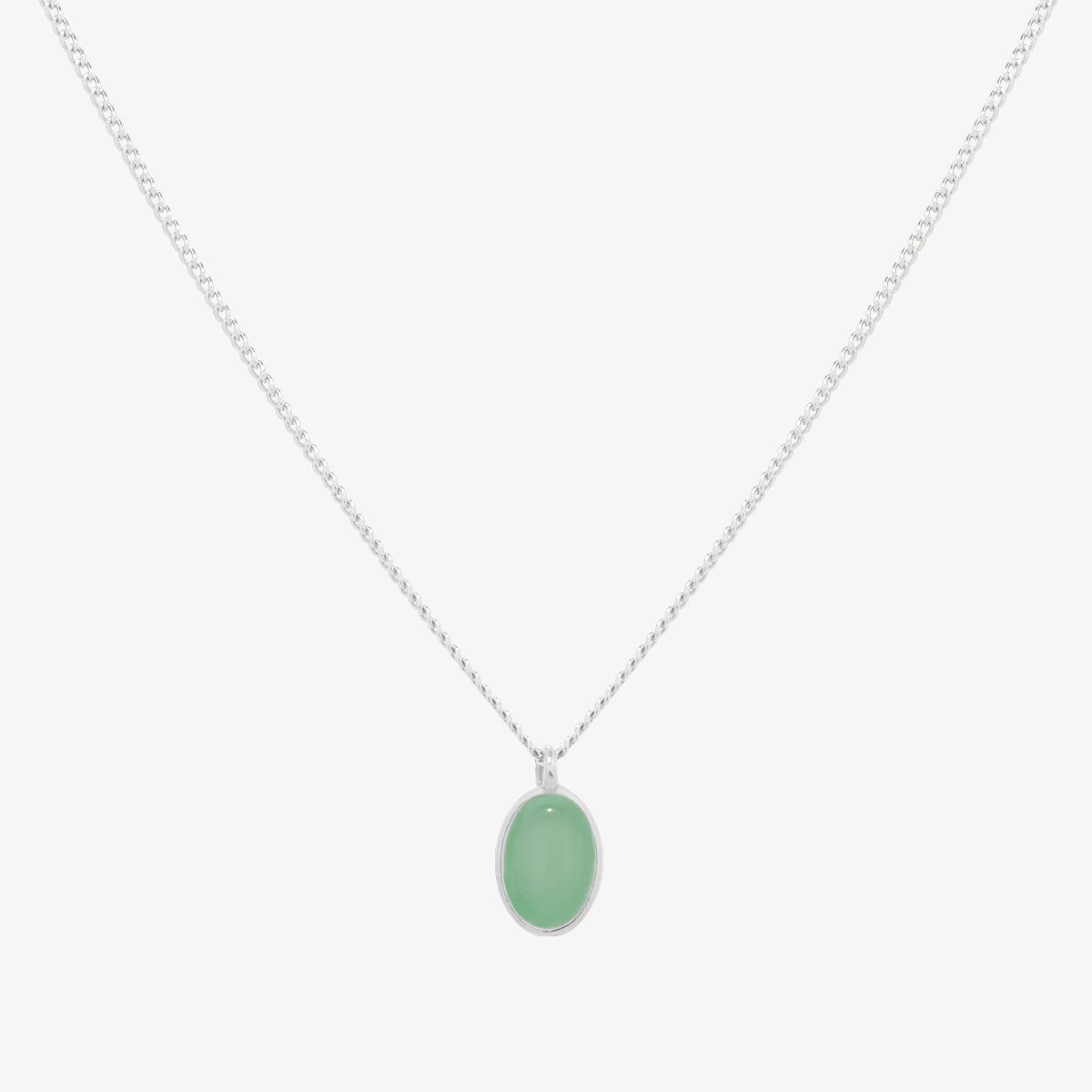 Gemstone oval pendant necklace