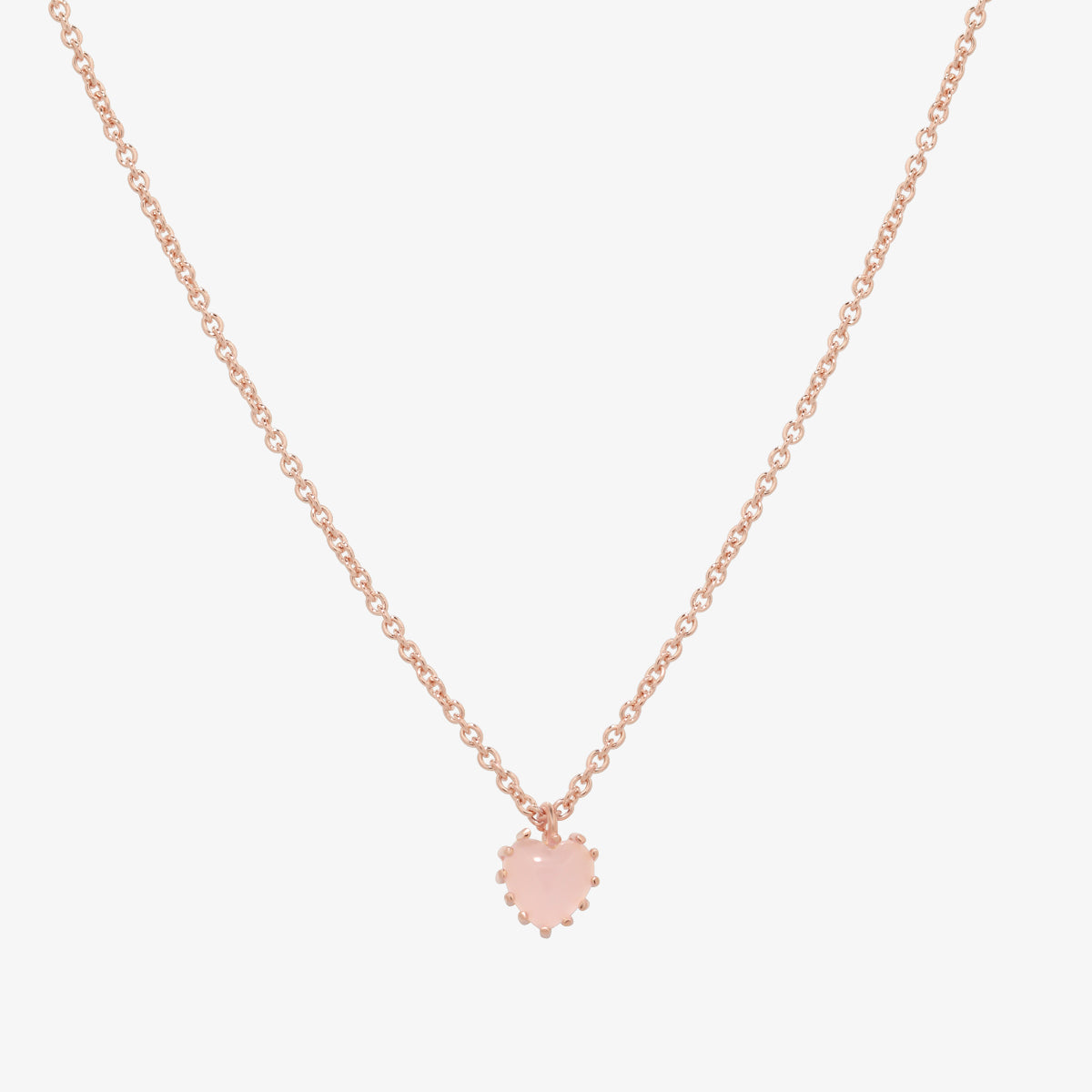 Heart rose quartz necklace