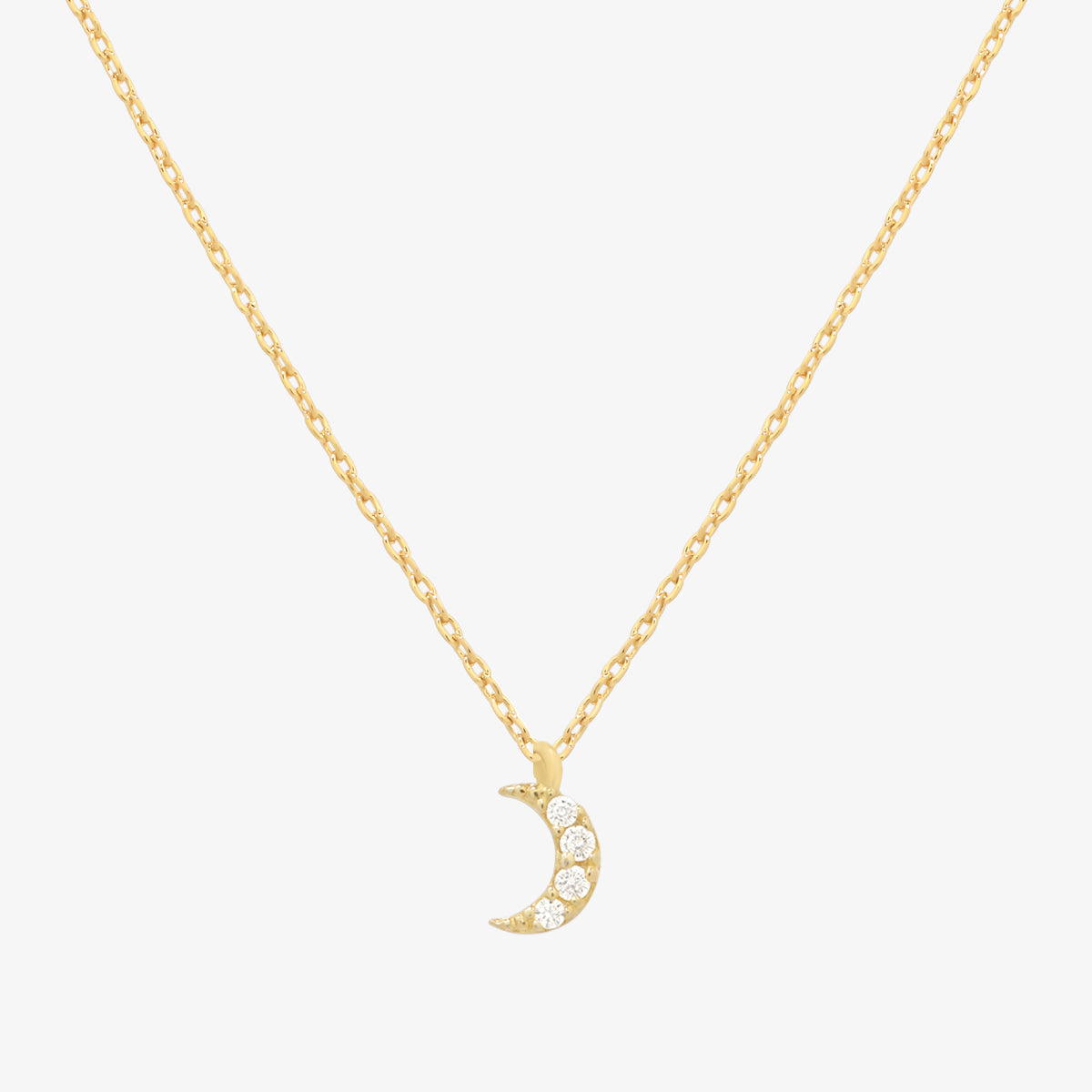 Cubic crescent moon pendant necklace