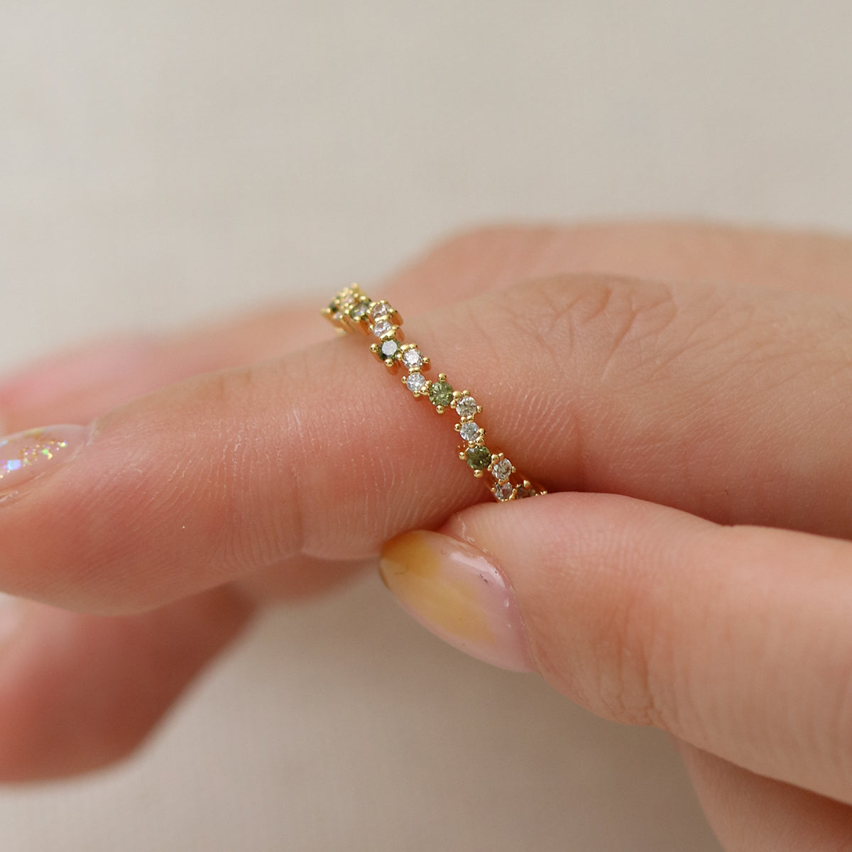 Green gemstone ring