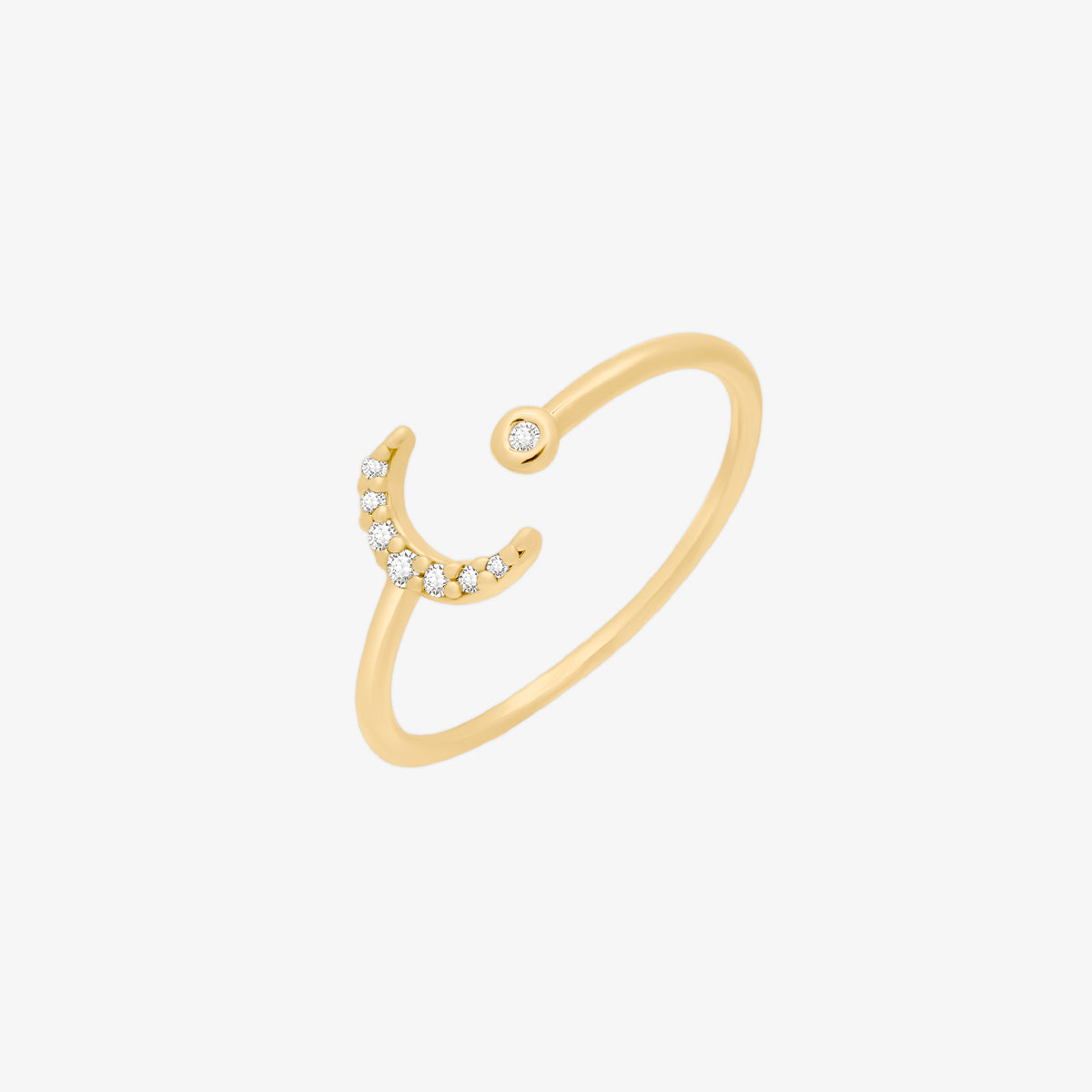 Cubic Crescent Moon Ring