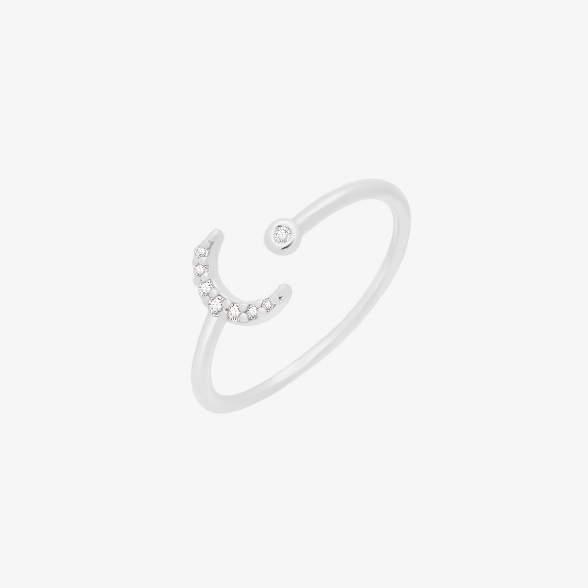 Cubic Crescent Moon Ring