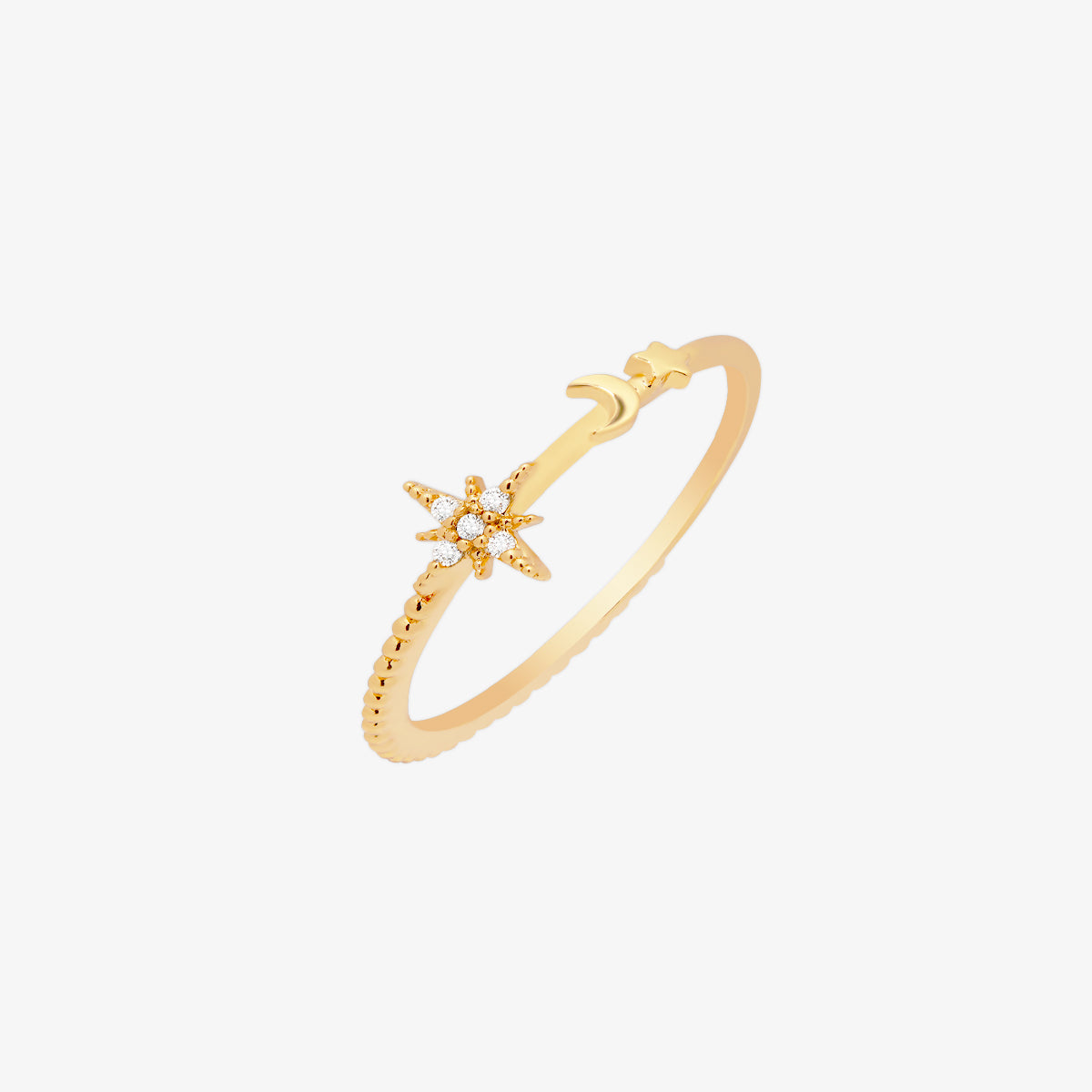 Moon and star ring