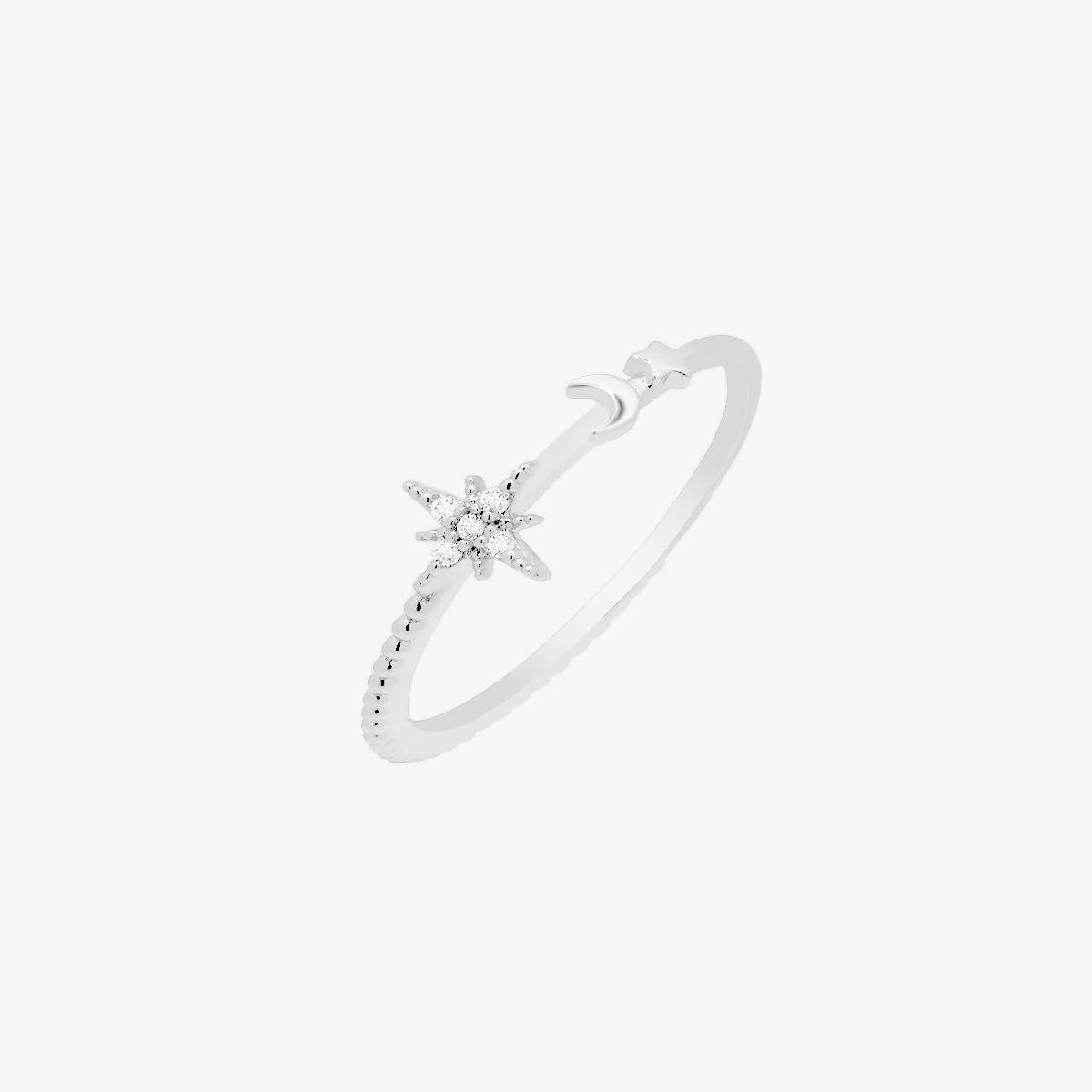 Moon and star ring