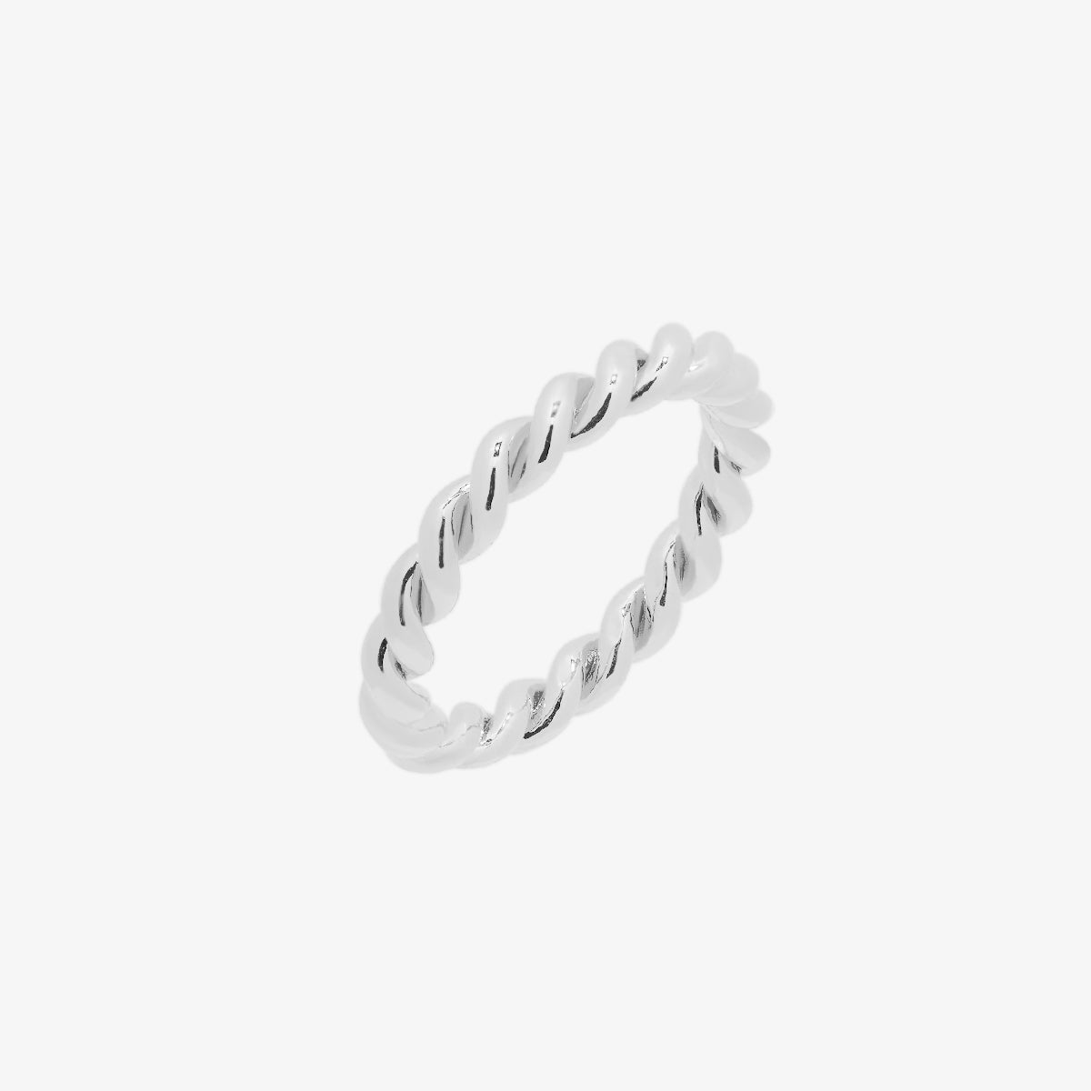 Silver simple twisted ring