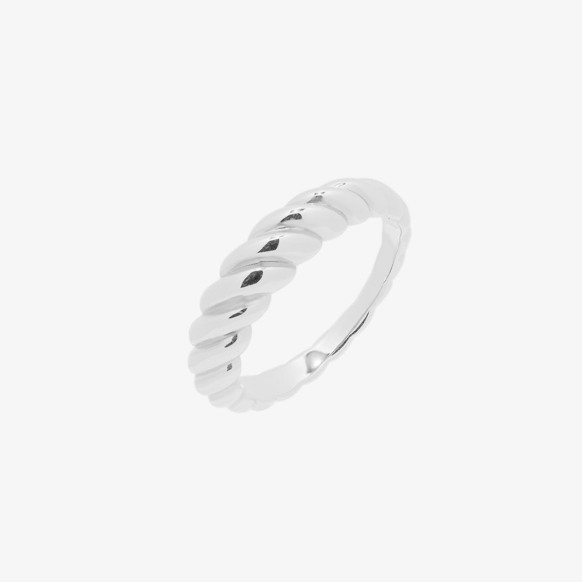 Silver twisted ring