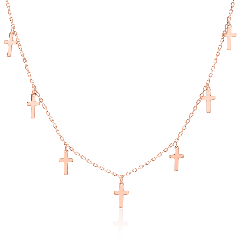 Cross drop necklace