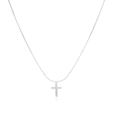 Cross pendant silk necklace