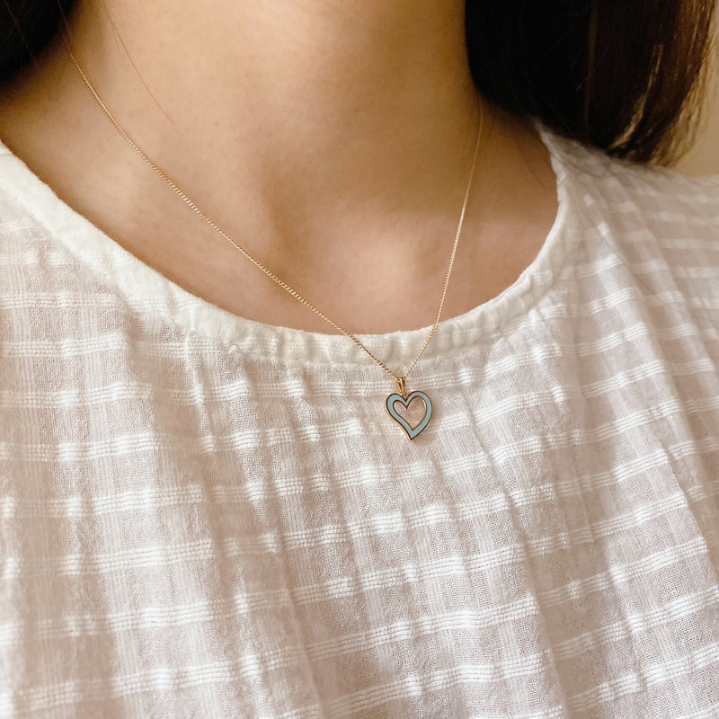 Epoxy heart necklace