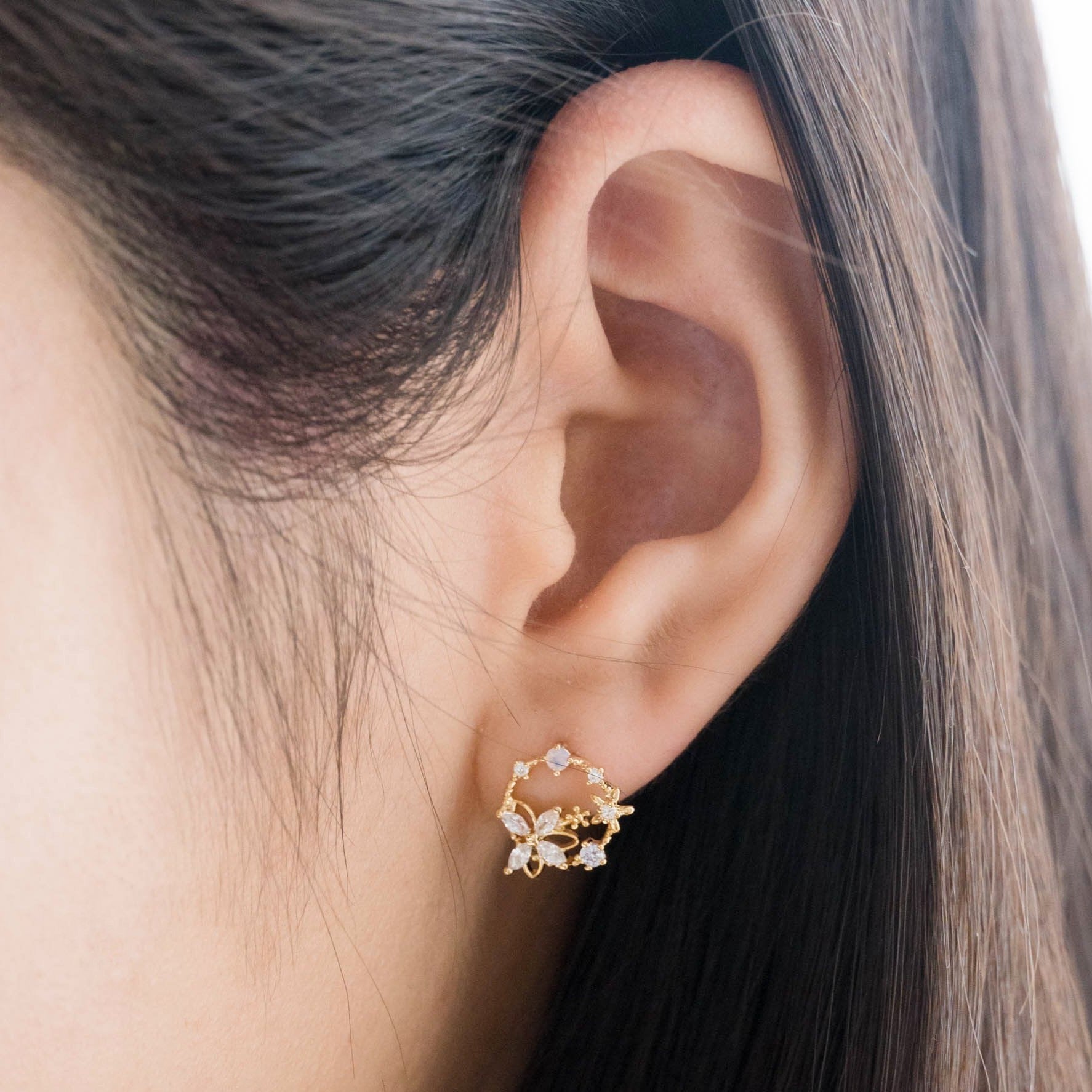 Pastel blue flower Earrings