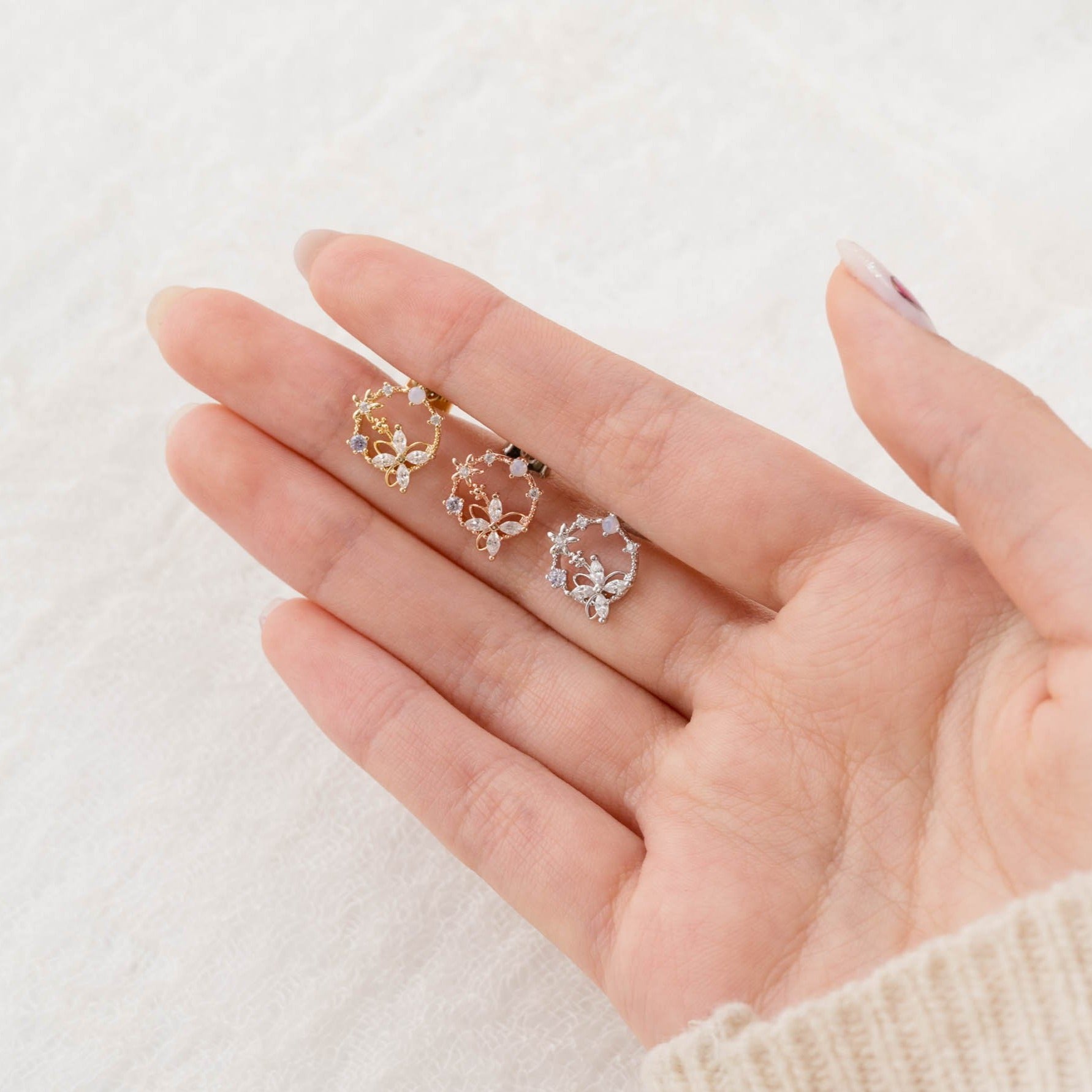 Pastel blue flower Earrings