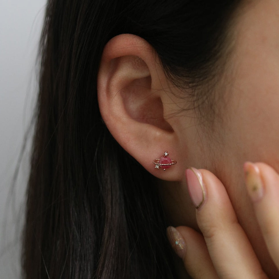 Colourful saturn earrings