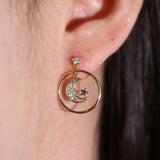 Saturn moon earrings