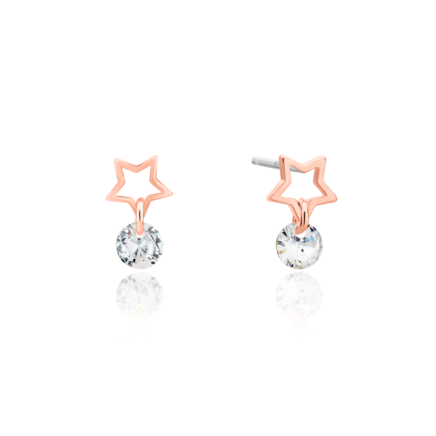 Star cubic dangle earrings