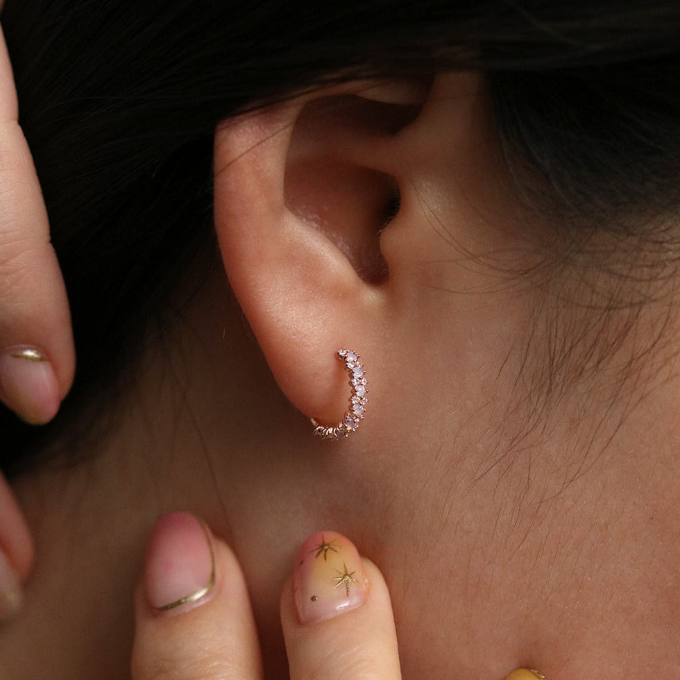 Snowflake semi-hoop earrings