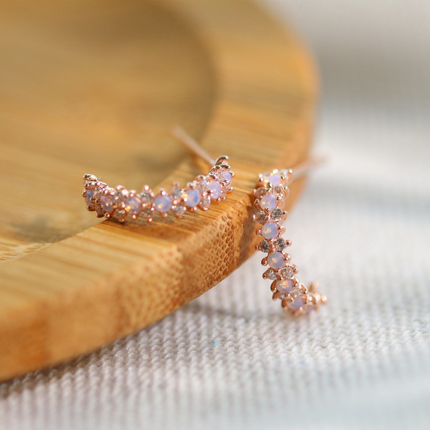 Snowflake semi-hoop earrings