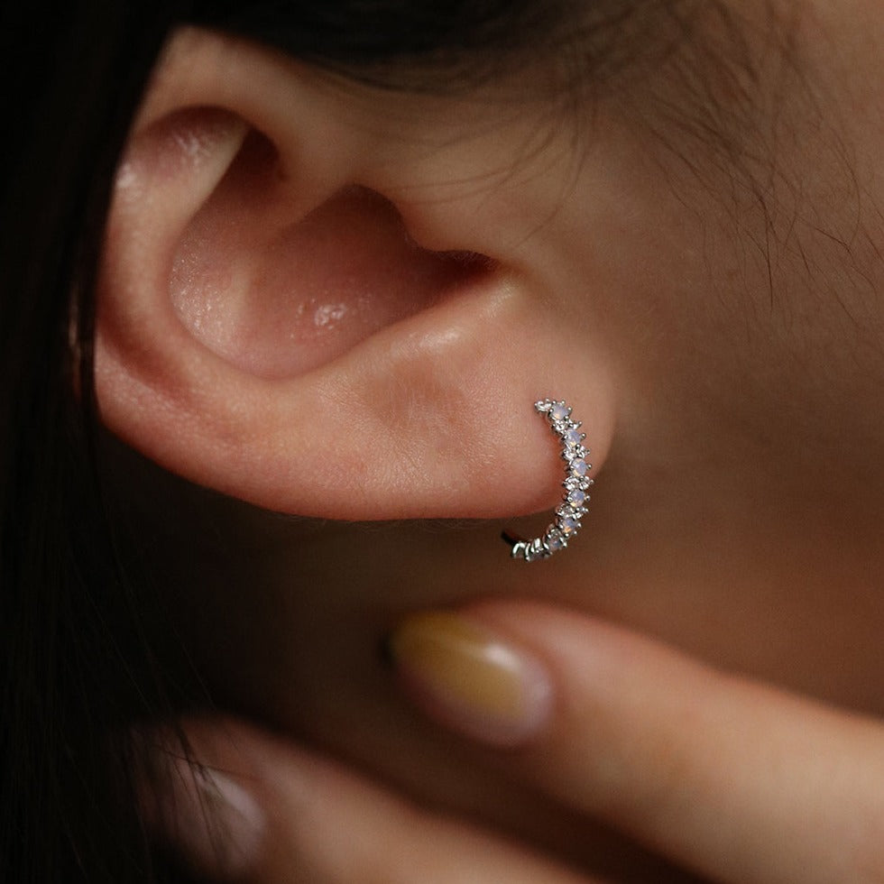 Snowflake semi-hoop earrings