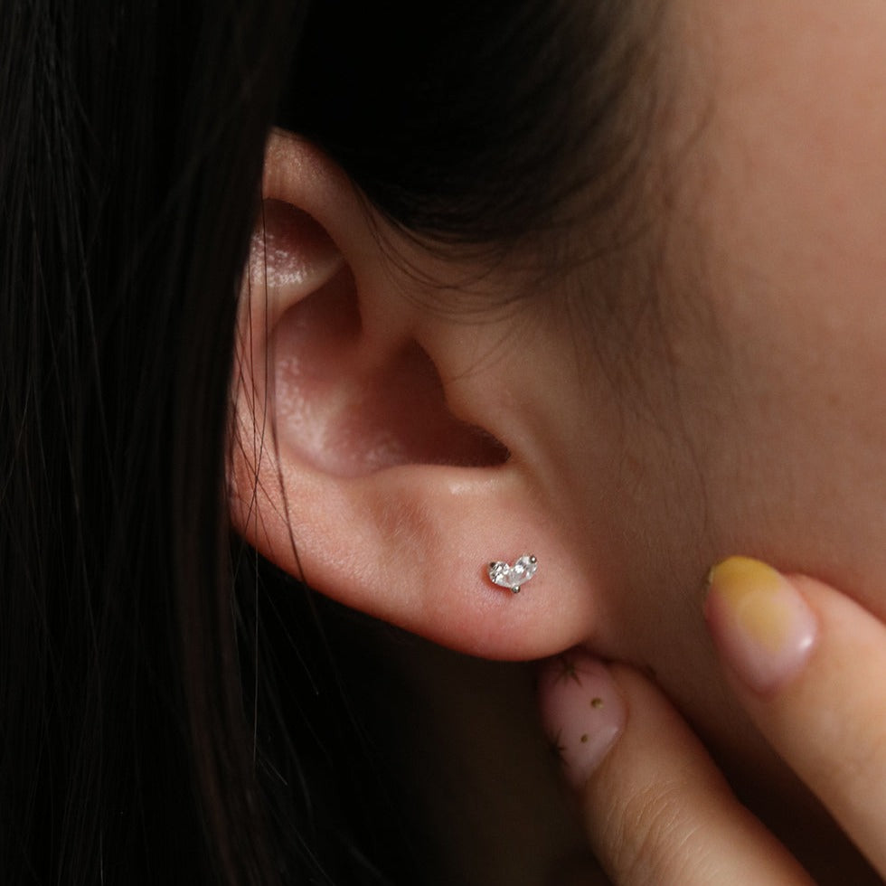 Tiny leaf stud earrings