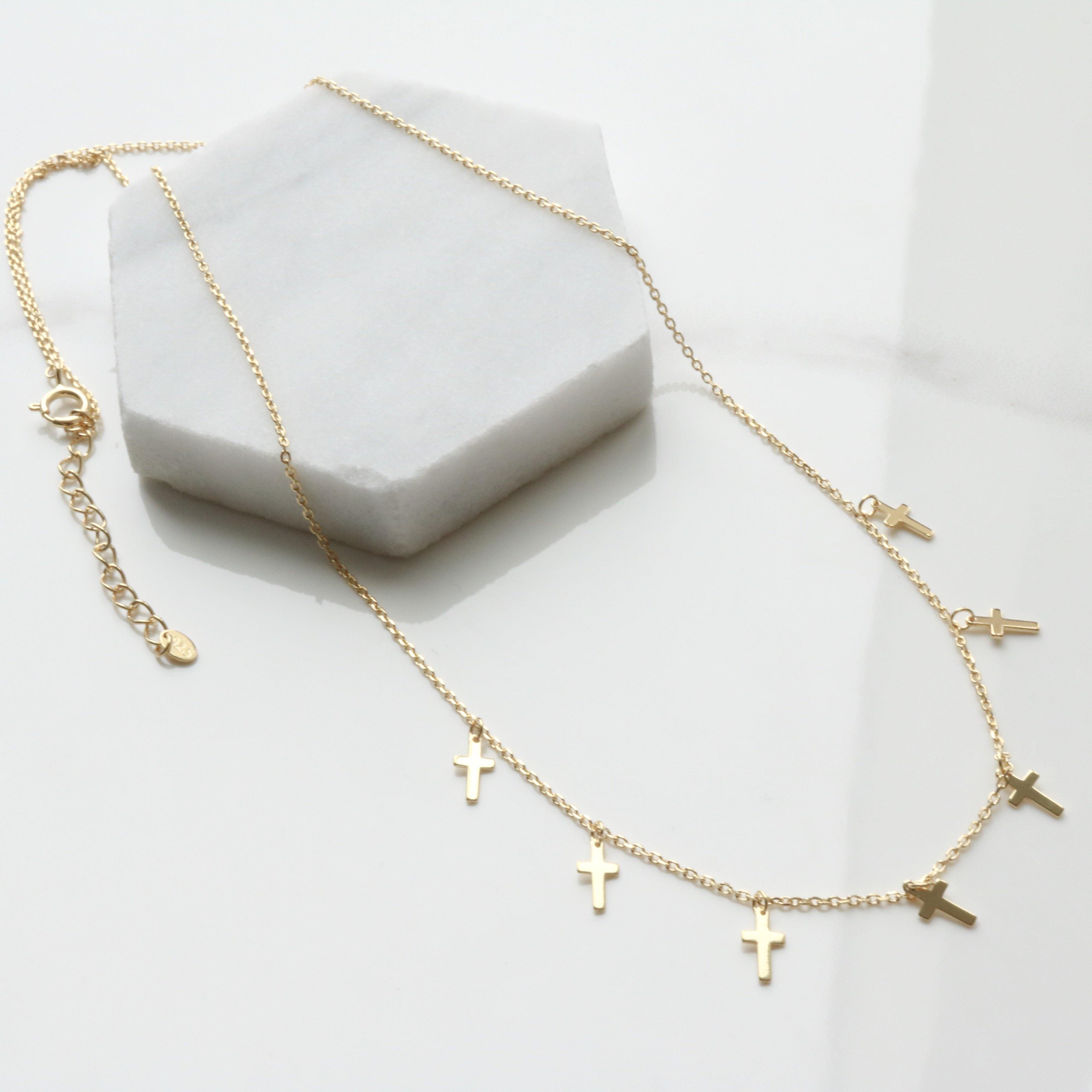 Cross drop necklace - NABILONDON